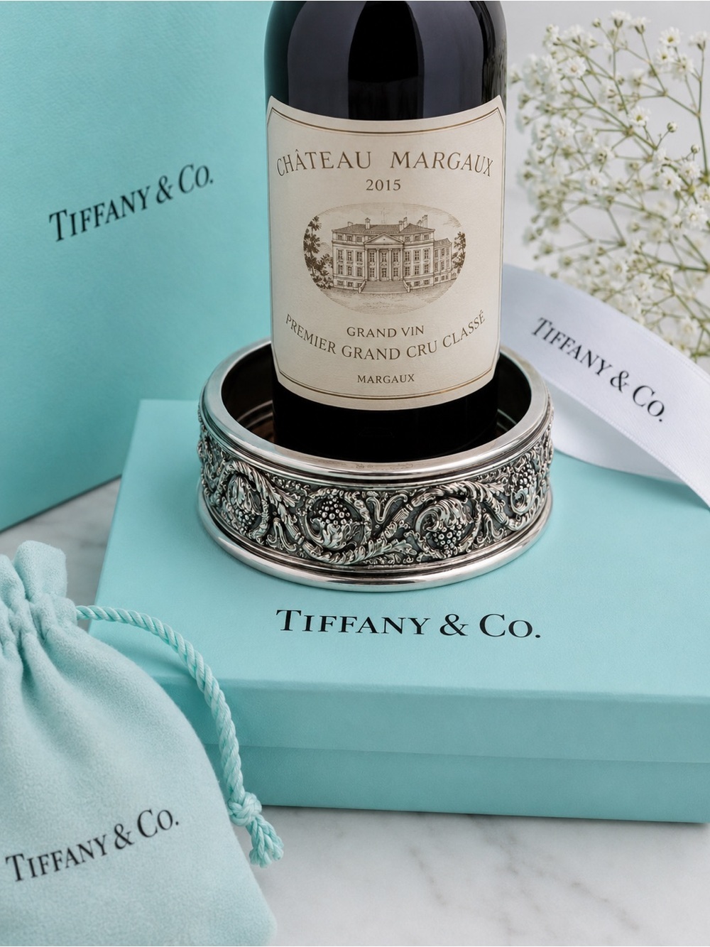19th Century Tiffany & Co Wine Coaster Repoussé Grape Pattern Authenticated